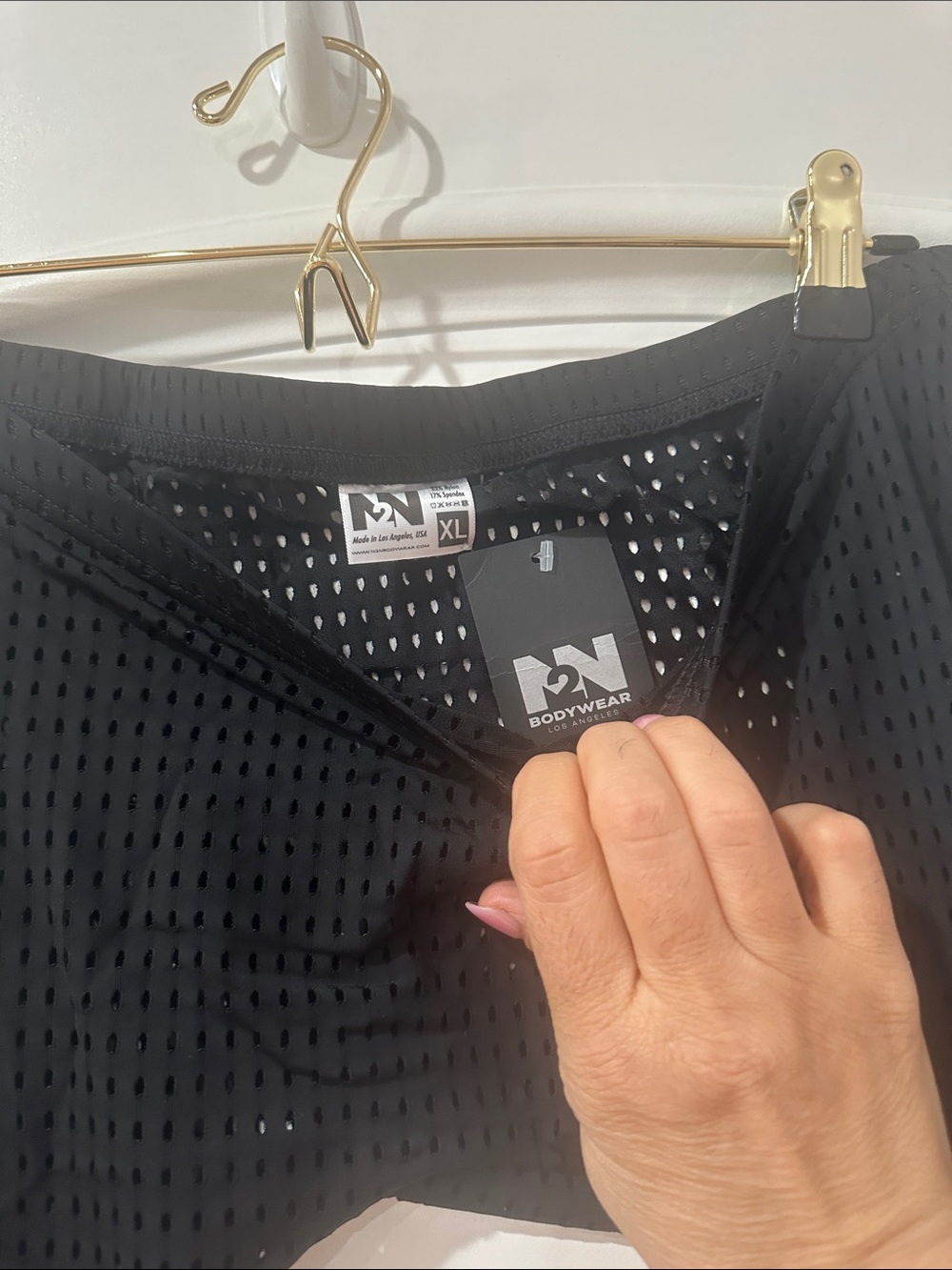 Bodywear Black Perforated Leggings - XL - Picture 3 of 10